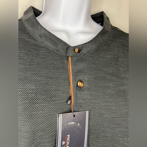 Roundtree & Yorke Big & Tall Long Sleevy Polynosic Henley Shirt, size 2XT, NWT! - Picture 6 of 10